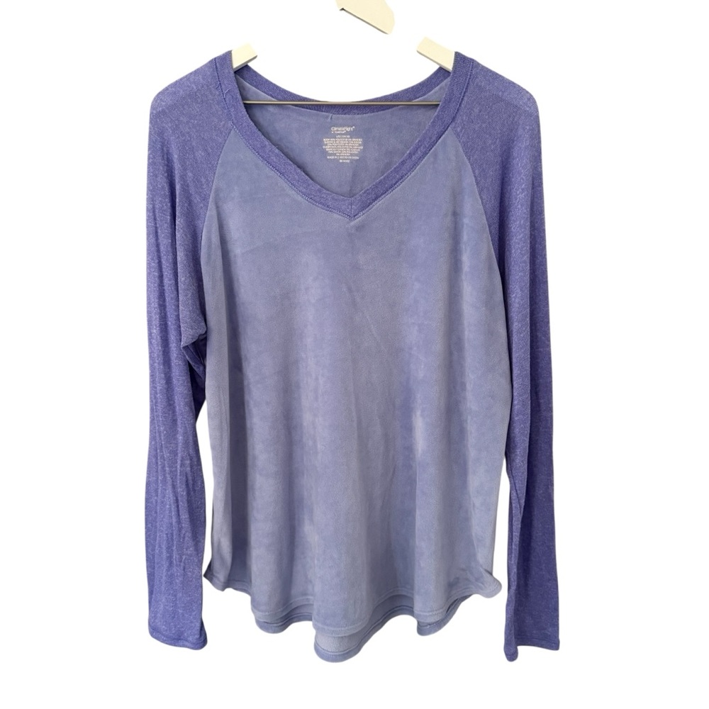 Climate Right Fleece Long Sleeve V-Neck Top Size Large 14/16